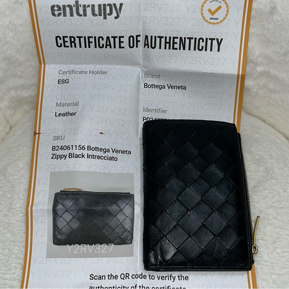 Preloved BV Medium Intrecciato Bi-Fold Zip Wallet - Picture 5 of 8